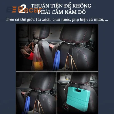 Móc treo đồ sau ghế chữ S cho ô tô Thuận tiện để khong phải cầm nắm đồ trên tay