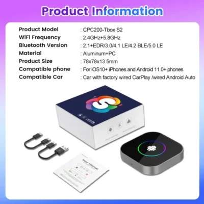 CARLINKIT Android Box TBOX S2 QC-6115 Chỉ cần cắm vào cổng USB Carplay trên xe