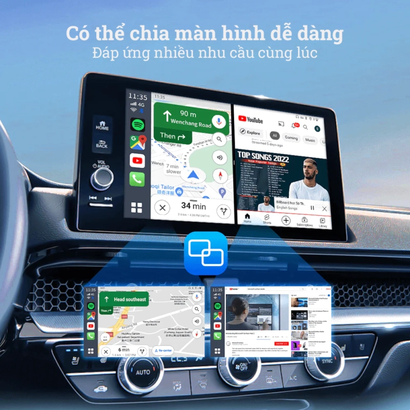 Hỗ trợ chia nhiều màn hình
