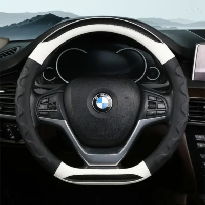 Bọc vô lăng bốn mùa khâu carbon chống thấm mồ hôi - BC16457 Mã Bc16457 phiên bản màu trắng