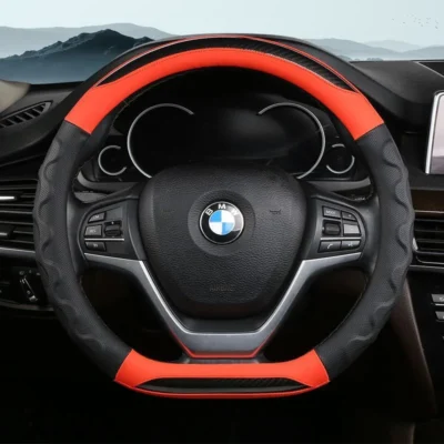 Bọc vô lăng bốn mùa khâu carbon chống thấm mồ hôi - BC16457 Mã Bc16457 phiên bản màu đỏ