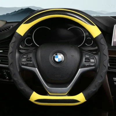 Bọc vô lăng bốn mùa khâu carbon chống thấm mồ hôi - BC16457 Mã Bc16457 phiên bản màu vàng