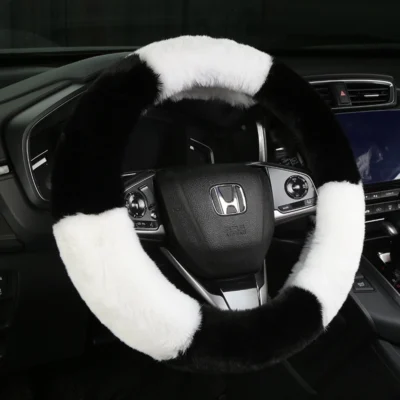 Bọc vô lăng xe hơi giả lông thỏ rex mùa đông - BC16555 BC16555 màu trắng