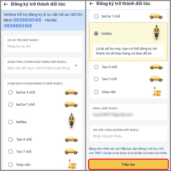 Nhập thông tin cá nhân