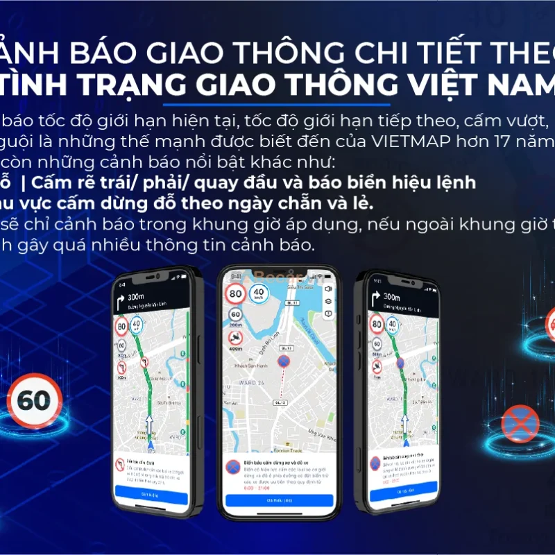 VIETMAP Live PRO bản quyền Hiển thị hỉnh ảnh và lộ trình thực tế